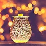 YUNYODA Elektrische Duftlampe, 3D Glas Aroma Lampe Wachsbrenner, Ölbrenner Wachs Schmelzbrenner...