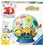 Ravensburger 3D Puzzle 11179 - Puzzle-Ball Minions - 72 Teile - Puzzle-Ball für Minions-Fans ab 6...