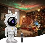 GlowPlayX Galaxie Sternenhimmel Astronaut Projektor – LED Weltraum Nachthimmel Lampe mit Timer &...