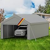 Pavillon Carport 4x8m mit 4 Seitenwänden – Winterfestes Partyzelt & Auto Unterstand mit...