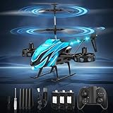 Charmofun Ferngesteuert Hubschrauber, 2.4GHZ RC Helikopter mit 7 LED-Licht, 3 Akkus, 33 Min Flugzeit...