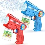 Blubbel 2X Seifenblasenpistole, LED Seifenblasenmaschine, 120ml Seifenblasenflüssigkeit Tank,...