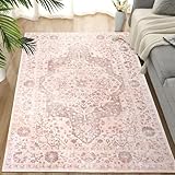 TUKDAK Vintage Teppich Wohnzimmer 120x180cm, Waschbarer Teppich Schlafzimmer, Boho Kurzflor...