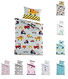 Kinder Baby Bettwäsche Set für Mädchen und Jungen | 100x135 cm + 40x60 cm | 100% Polyester...