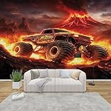 PaxGloz Fototapete Monster Truck Tapete Jungenzimmer Offroad Auto Tapeten Vliestapete Modern...
