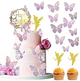 Yitla Happy Birthday Tortendeko-Fee Schmetterling Cake Topper Set Tortendeko Geburtstag Mädchen...