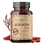 Astaxanthin 12 mg Depot Softgel Kapseln mit Oxidationsschutz - 4 Monatsvorrat - 60 Gel Caps - Mit...