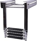 JKJZSALJ Leitern, Stegleiter mit 4 Stufen, zusammenklappbar und robust, Badeleiter aus Edelstahl mit...