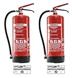 2 Pulver-Feuerlöscher – Protex PDE 6 Pulverfeuerlöscher – 6 kg - für die Brandklassen ABC –...