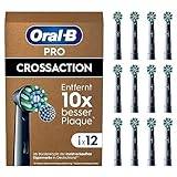 Oral-B Pro CrossAction Aufsteckbürsten für elektrische Zahnbürste, 12 Stück, Zahnreinigung,...