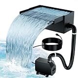 Biling Teich Wasserfall für Gartenteich, 20cm Edelstahl Teichwasserfall Set 40W 2500 L/H Teichpumpe...