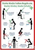 immi 1x Schulschild Aufkleber - Toilettenregeln für Schule (A4)