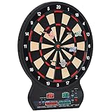 HOMCOM Dartscheibe Elektronische Dartscheibe 27 Hauptspiele und 202 Variationen, bis zu 8 Spieler,...