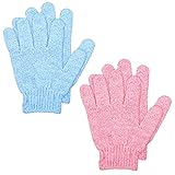 WLLHYF 2 Paar Peeling-Handschuhe, Badehandschuhe, doppelseitig, Dusche, Spa, Massagehandschuhe,...