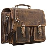 STILORD 'Anton' Aktentasche Leder XL Vintage Lehrertasche mit Laptopfach 15,6 Zoll große...