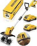 Alloyman 20V MAX Elektro Motorhacke Gartenfräse, 360 U/min Akku Bodenhacke, mit 2 x 2,0 Ah Akkus...