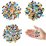 GIRAFEDA 600 Stücke Mosaiksteine Frostsicher Bunt Glasmosaiksteine Raute Geschecken Mosaik...