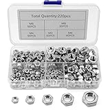 220 Stück Sechskantmuttern Sortiment Set, M3 M4 M5 M6 M8 Sechskantmuttern, Muttern Sortiment 304...