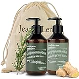 Jean & Len Haarpflege Set Rosemary & Ginger für trockenes und glanzloses Haar, Feuchtigkeit Shampoo...