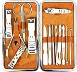 H&S Maniküre Set 14-teilig aus Edelstahl - Nagelset mit Etui - Nagelpflegeset für Pediküre - mit...