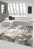Teppich-Traum Designer Teppich Wohnzimmer modern ABSTRAKT Linien braun beige grau Creme meliert...
