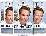 Re-Nature Männer Mittelblond bis Mittelbraun (3 x 145 ml), Re-Pigmentierungs-Creme, stellt ohne...