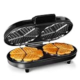 Tristar Doppel-Waffeleisen [Edelstahl] - 10 Herzwaffelfromen pro Durchgang - mit einstellbarem...