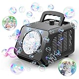 Bloranda Automatische LED Seifenblasenmaschine 12000+ Bubbles/Min, Tragbare Blasenmaschine mit 2...