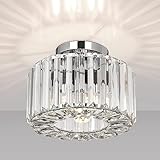 FRIDEKO HOME Moderne Kristall Deckenleuchte - Vintage K9 Kristall Kronleuchter Metall Käfige...