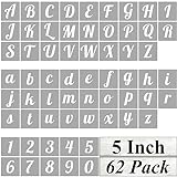 Alphabet-Buchstabenschablonen zum Bemalen – 62 Stück Buchstaben- und Zahlenschablonen zum Malen...