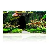 ECVUKQ Aquarium Poster, 90x40 cm Aquarium Rückwand Hintergrund Folie Selbstklebende Unterwasser...