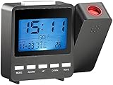 PEARL Projektionsuhr: Funk-Projektionswecker DAC-662.Beam mit Temperaturanzeige (Funkwecker mit...