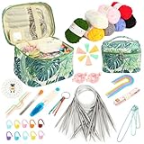 Coopay Stricken für Anfänger Set, 60 Stück Strick Set mit 2,5-10mm Rundstricknadeln 40cm,...