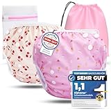 KIDVERSE 2er Set Schwimmwindel Baby 0-3 Jahre - Hautfreundliche Schwimmwindeln wiederverwendbar &...