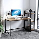 Dripex Kompakte Schreibtisch 105x60x108cm Holz Computertisch mit 3 Ablage, PC-Tisch Bürotisch...