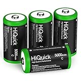 HiQuick Baby C Akku, NI-MH wiederaufladbare C Akku, Hohe Kapazität 5000mAh, 1200 Zyklen Aufladen,...