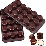Webake Pralinenform Silikon Schokoladenform 2 Stück Peanut Butter Cups Form Silikonform für 15...