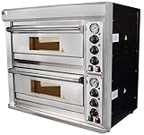 Beeketal 'BPO040-2' XL Profi Doppel Kammer Pizzaofen mit 2x 638x430 mm Schamottstein Backflächen,...