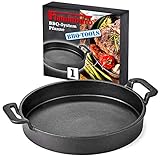 FLAMMBURO BBQ-SYSTEM Pfanne Ø 30 cm – Gusseisen mit porzellanemaillierter Beschichtung – Für...