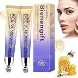 Vibbang 2 Stück Kollagen+Bienengift Augencreme Roll, Bienengift Augencreme, Bienengift Wake Up...