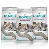 30 Liter Dozer Katzenstreu Sensitive mit Babypuderduft Klumpstreu Premium 30L | Katzenstreu mit...