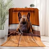 Kuscheldecke 200 x 220 cm Flauschig Flanell Große Fleecedecke, Moderne Bulldoggen Weiche und Warm...