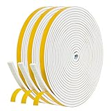 fowong 15m Dichtungsband für Türen Fenster 6mm(B) x3mm(D) Selbstklebendes Schaumstoffband...