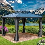 BRAST® Pavillon Aluminium Pagode 3,5x3,5m | viele Modelle & Farben | inkl. Moskitonetz | festes...