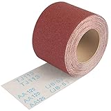 Shineboc Schleifpapier Rolle Körnung 120, 93 mm x 10 m Schleifleinen Rolle für Handschleifer zum...