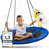 WOLKENGLÜCK® Nestschaukel [Ø 110 cm] - Höhenverstellbare Schaukel Outdoor & Indoor für Kinder...