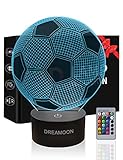 DREAMOON Fussball Geschenke Jungen Kinder, Fußball Geschenke für Jungs Mädchen, 3D Nachtlicht...