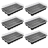 6 Stück Kunststoff Anzuchtschalen ohne Bodenlöcher, Garden Greenhouse Plant Tray, Setzling Starter...