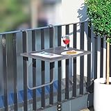 Schauer Balkonhängetisch klappbar 60x40 cm | Balkontisch zum Einhängen Balkon Hängetisch 3-Fach...