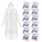 Ember Rock Regenponcho Einweg 12er Set - Notfallponcho Einmalregencape Transparent mit Tunnelzug...